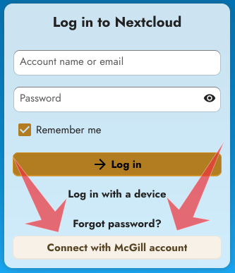 screenshot of a login screen
